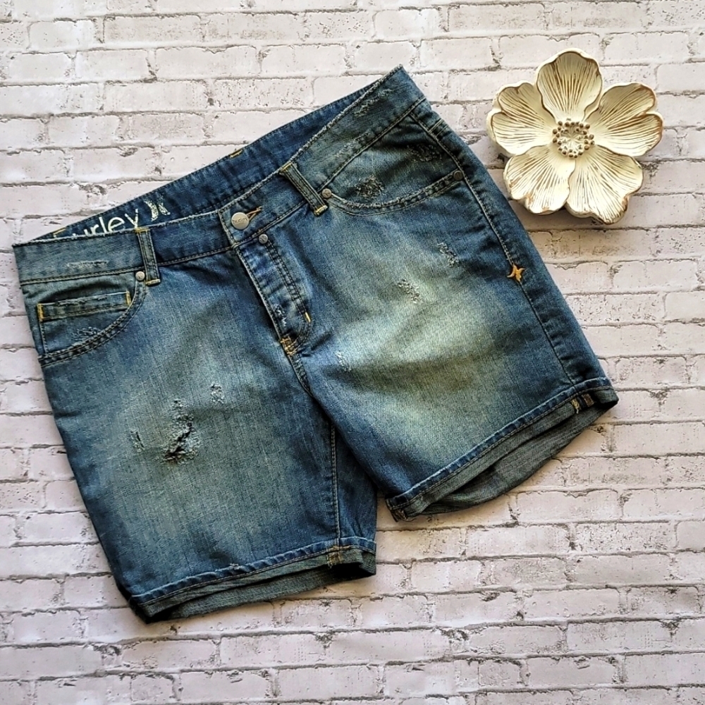 EUC | Hurley Denim Distressed Shorts - 7